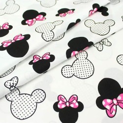 Minnie Mouse Stof Fuchsia Strik Grote Hoofd