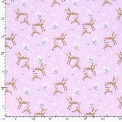 Jersey Stof Kleine Herten in de Bloemen | Wolf Stoffen
