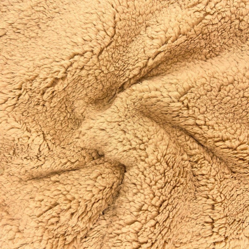 Teddy Bont Stof Kleur Camel | Wolf Stoffen