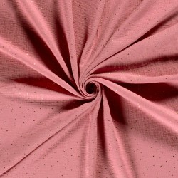 Antieke Roze Dubbele gaas Stof met Gouden Stippen | Wolf Stoffen
