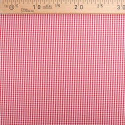 Rood-wit Geruite Stof met kleine ruitjes 3 mm | Wolf Stoffen
