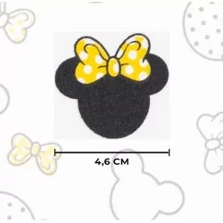 Minnie-Mickey-mouse stof kleine hoofd blauwe vlinder knoop | Wolf Stoffen