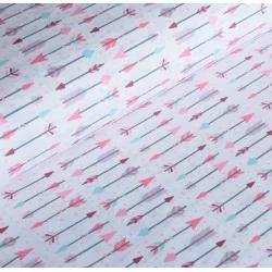 Katoenen stof roze pijlen | Wolf Stoffen