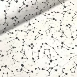 Cotton stof sterren sterrenbeelden | Wolf Stoffen