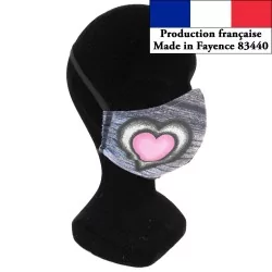 Maskerbescherming barrière Coeur roze ontwerp herbruikbare mode afnor | Wolf Stoffen