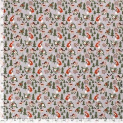 Jersey Rendier en Fox Fabric in het Christmas Forest | Wolf Stoffen