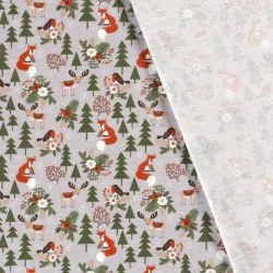 Jersey Rendier en Fox Fabric in het Christmas Forest | Wolf Stoffen