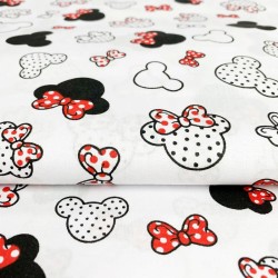 Minnie-Mickey-muis katoen Kleine hoofd rode knooppunt | Wolf Stoffen
