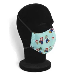 Mario Luigi turquoise barrière bescherming masker afnor herbruikbaar modieus ontwerp | Wolf Stoffen