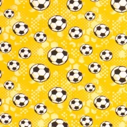 Jersey Stof katoen Voetbal gele achtergrond | Wolf Stoffen
