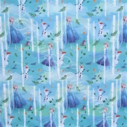 Stof Frozen 2 Elsa en Olaf Disney