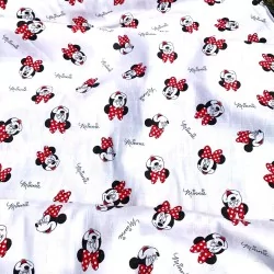 Katoenen Dubbel Gaas Stof Minnie Mouse | Wolf Stoffen