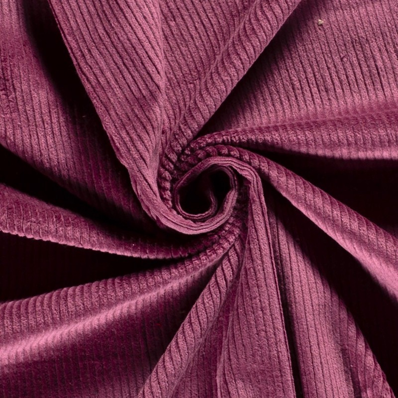 Stretch Fluweel Corduroy Stof Mauve brede ribbels 4,5 mm | Wolf Stoffen