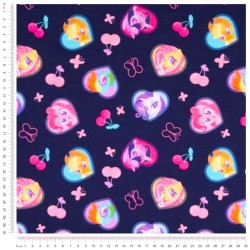 Jersey Stof katoen My Little Pony marineblauw achtergrond | Wolf Stoffen