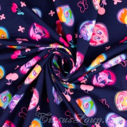 Jersey Stof katoen My Little Pony marineblauw achtergrond | Wolf Stoffen