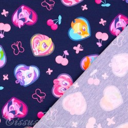 Jersey Stof katoen My Little Pony marineblauw achtergrond | Wolf Stoffen