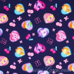Jersey Stof katoen My Little Pony marineblauw achtergrond | Wolf Stoffen