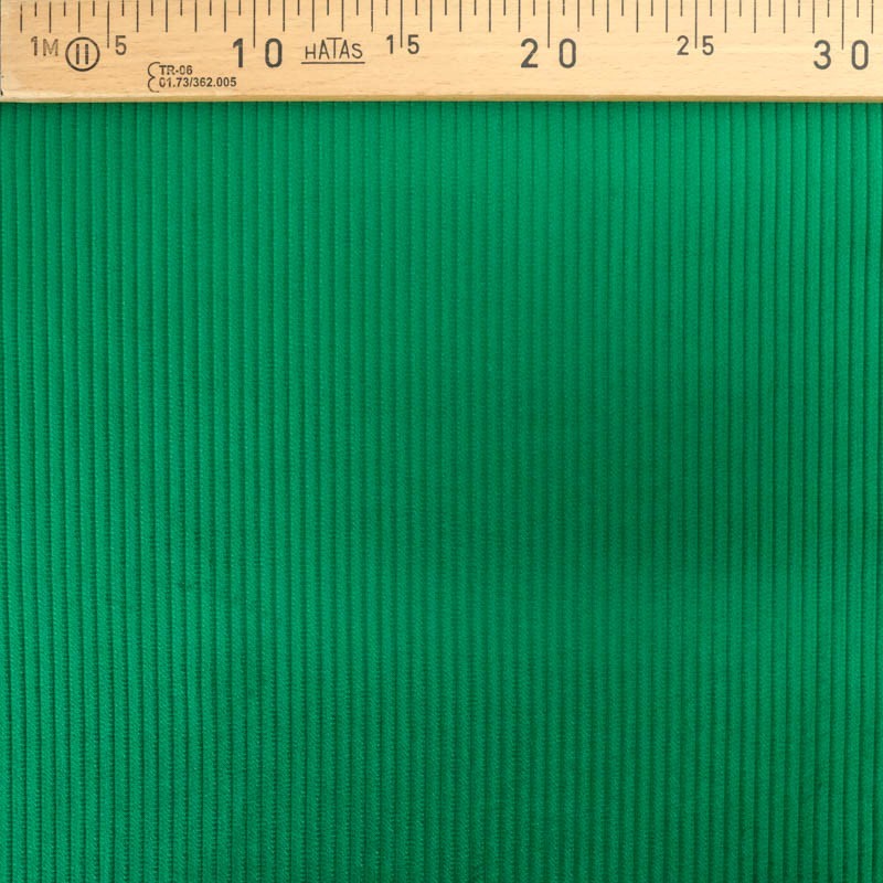 Basilicumgroene Ribfluweel Stof met brede ribben 5 mm — 2