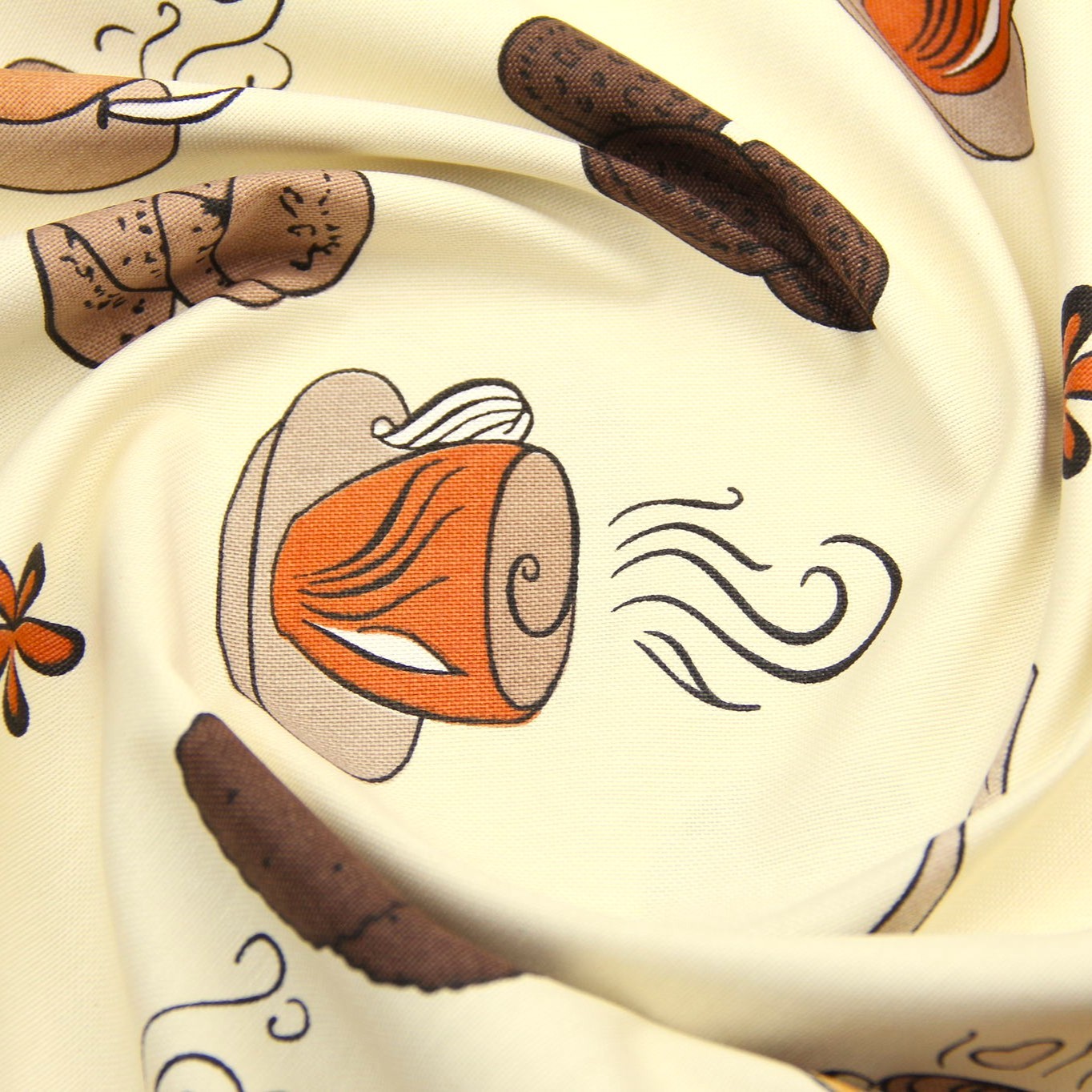 Semi Panama Decoratiestof Koffie en Koekjes Crème Achtergrond — 4